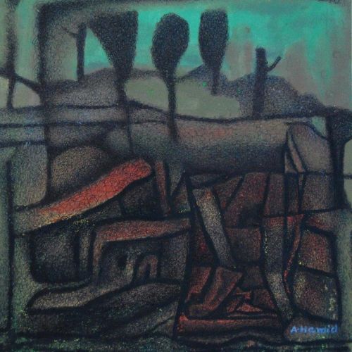 Landscape - XXXIV | Water Colour and Pen on Paper | 22.5 x 24.5 CM | 2005 | Available | Price: Contact Us 